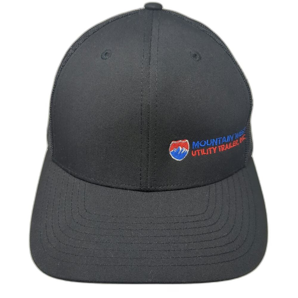 Richardson Trucker Hat Black One Size Mountain West Utility Trailer Snapback